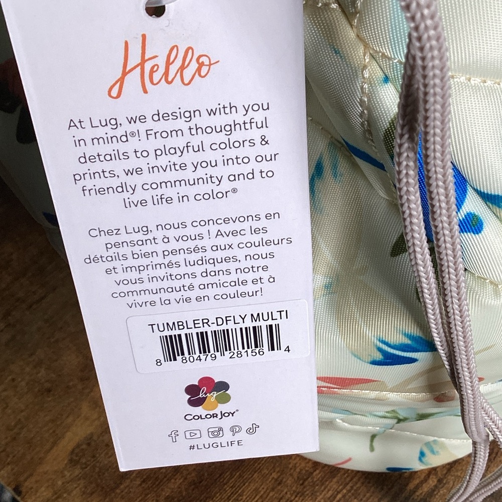 Lug Multicolor Floral Drawstring Bag Tumbler Dragonfly Multi ๐๐งก๐ค๐ - Picture 2 of 3